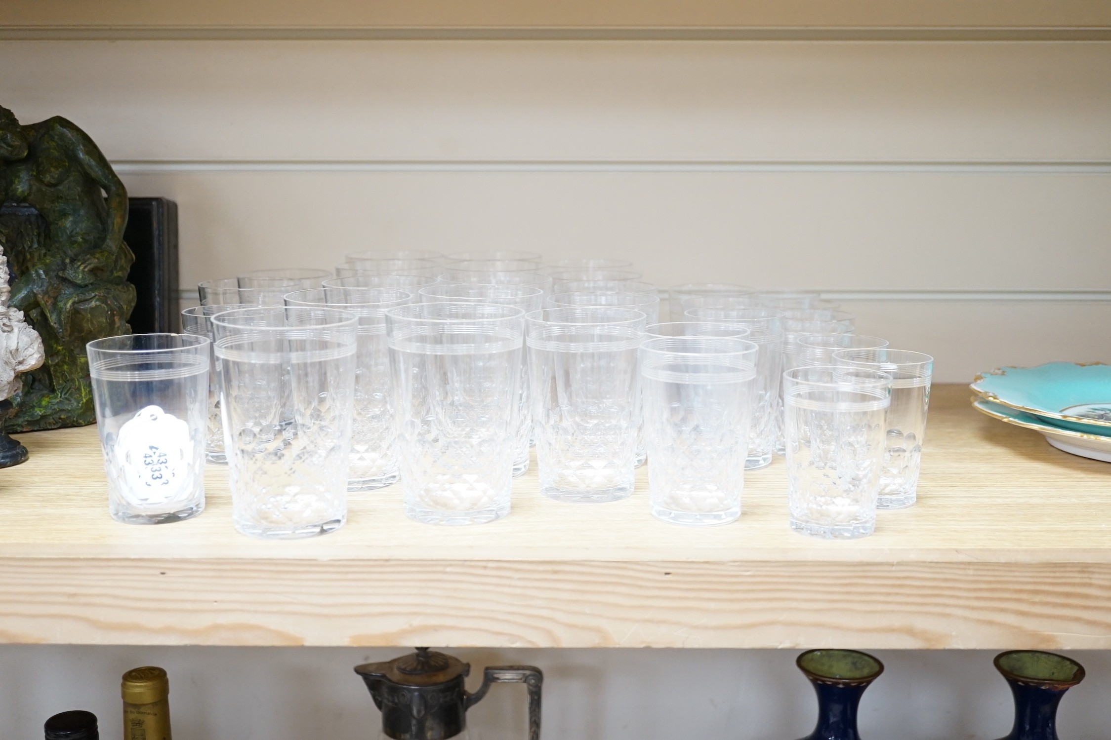 31 Baccarat tumblers in 4 sizes